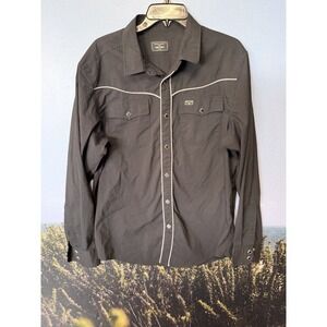 Kimes Ranch Men's Long Sleeve Black Pearl Snap Western Shirt Size XL Cowboy Wear
